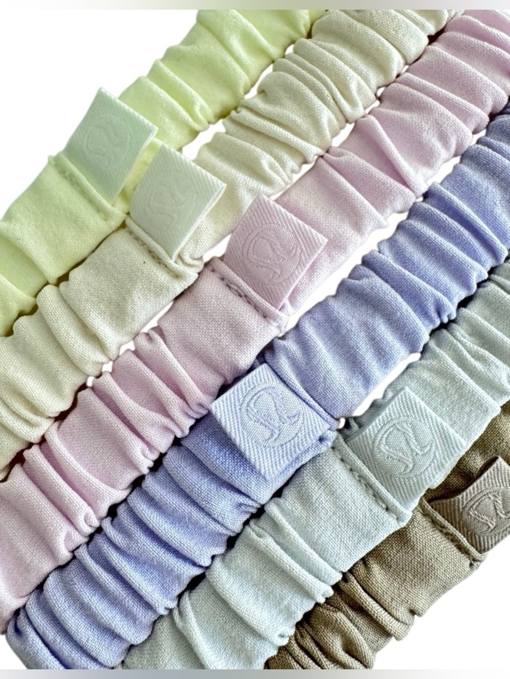 Lululemon Skinny Scrunchies 6 Pack Sheer Oak/Lt Ivory/Pink Org/Elix/Vapor/Lav Fr